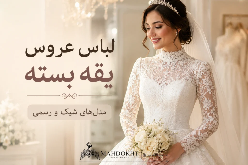 لباس عروس یقه بسته